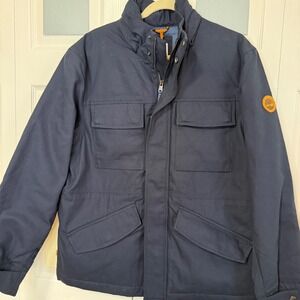Timberland Mens Ragged Mountain 3-in-1 Waterproof Navy Canvas Field Jacket L NWT